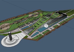 某现代风格滨海城市景观规划设计SU(草图大师)模型