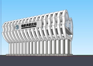 某现代风格地铁站建筑设计SU(草图大师)模型