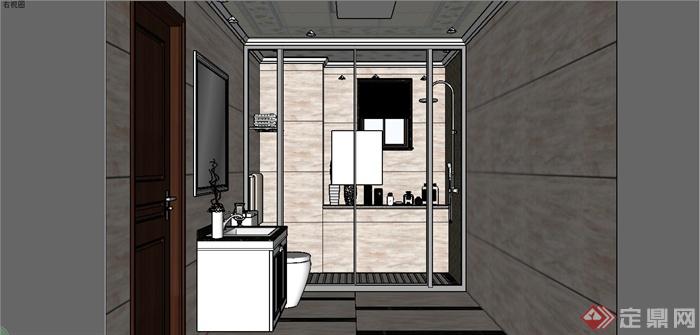 两个卫生间室内装饰设计SU模型(7)