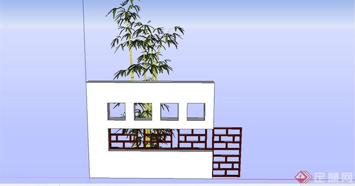 精致现代中式风格景墙设计合集SU模型含JPG图片(18)