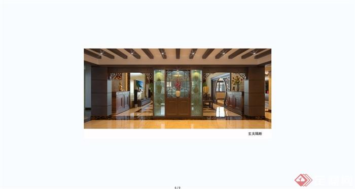 现代中式风格跃层别墅室内装饰设计SU模型含JPG效果图(20)