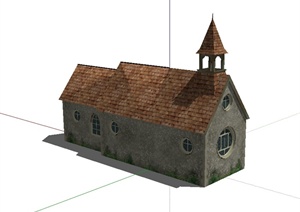 欧式乡村教堂建筑设计SU(草图大师)模型