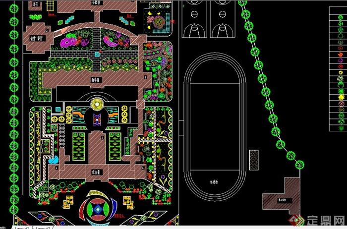 现代风格校园景观规划设计CAD方案(2)
