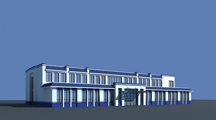 某现代风格检察院办公楼建筑设计3d模型