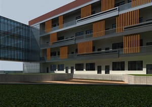 现代风格学校教学楼建筑设计3dmax模型