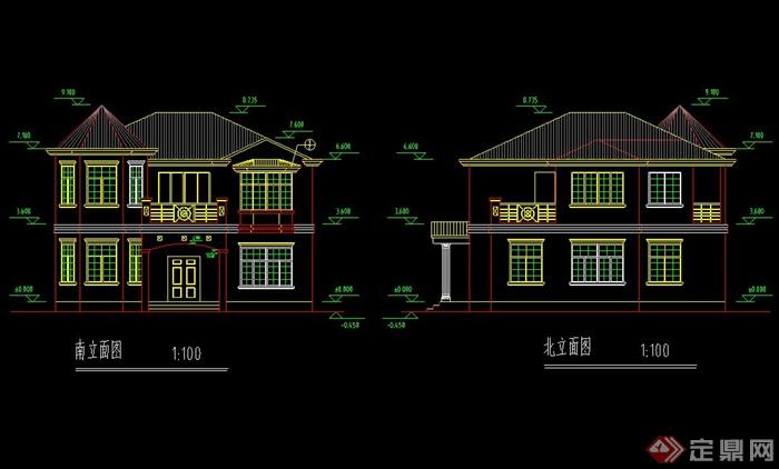 别墅住宅建筑设计合集CAD施工图含JPG效果图(9)