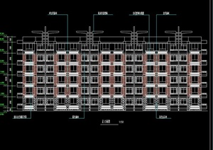 某学校现代风格学生公寓建筑设计CAD方案