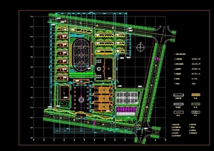 某现代风格详细中学规划设计cad总平面图