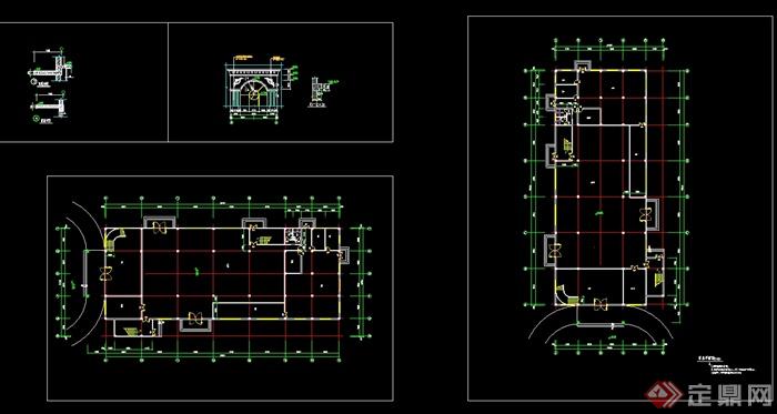 某美式风格多层食堂全套建筑设计cad施工图(2)