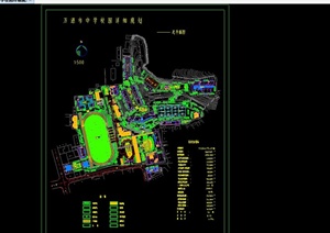 万源市某中学校园景观规划设计CAD方案
