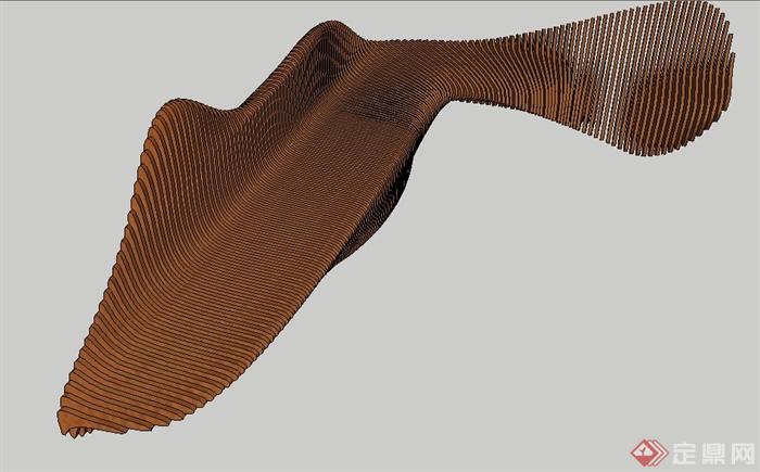 异形景观座椅设计su模型(4)