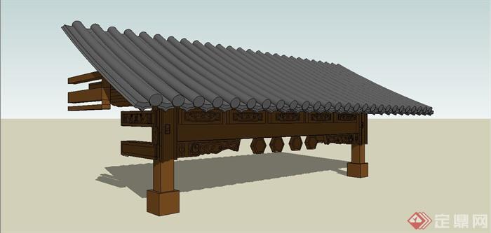 某古典中式风格屋檐设计SU模型(2)