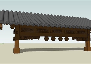 某古典中式风格屋檐设计SU(草图大师)模型
