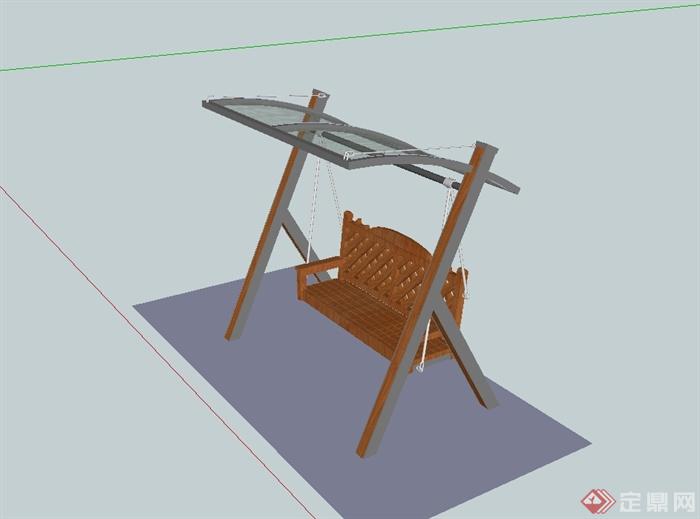 现代风格独特秋千椅设计SU模型(2)