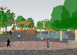 现代生态公园景观设计SU(草图大师)模型