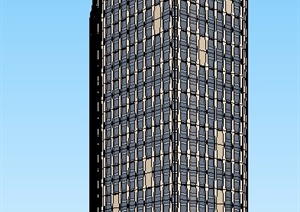 某现代高层酒店单体建筑SU(草图大师)模型