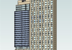 现代独栋高层办公楼设计SU(草图大师)模型