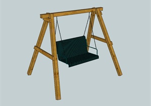 现代风格独特造型的秋千椅设计SU(草图大师)模型