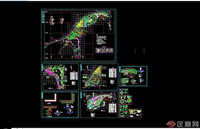 某现代风格公园景观规划设计CAD施工图（全套）(3)