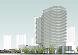 某高层酒店建筑设计SU(草图大师)概念模型
