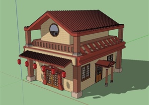某日式风格民居住宅楼设计SU(草图大师)模型