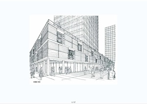 现代风格手绘建筑线稿设计JPG图片