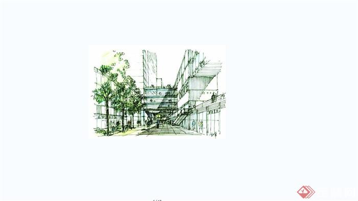 现代风格手绘建筑线稿设计JPG图片(4)