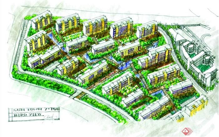 住宅区规划手绘图(1)