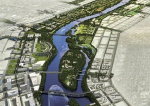 现代风格河道带状公园规划设计方案文本