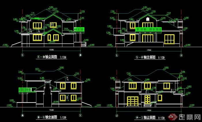 美式乡村二层别墅建筑方案图(3)