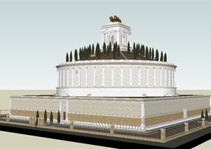古代欧式神话时代建筑设计SU(草图大师)模型