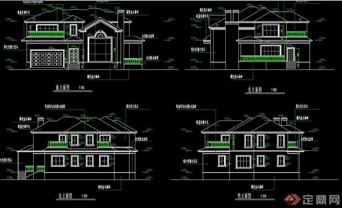 某欧式田园风格别墅建筑设计CAD施工图(3)