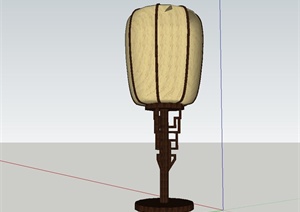 某古典中式风格台灯设计SU(草图大师)模型