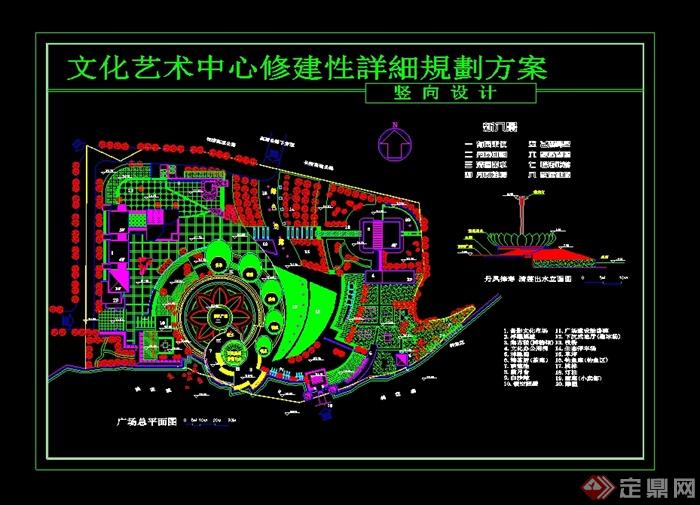 现代风格详细文化公园中心景观绿化设计cad方案(1)