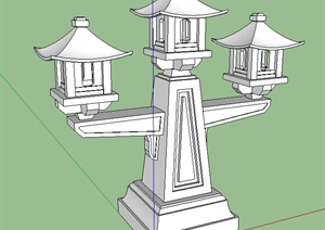 古典中式石灯灯龛合集SU(草图大师)模型