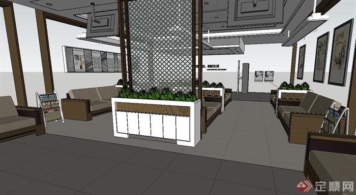 精品现代护士站室内空间设计su模型(2)