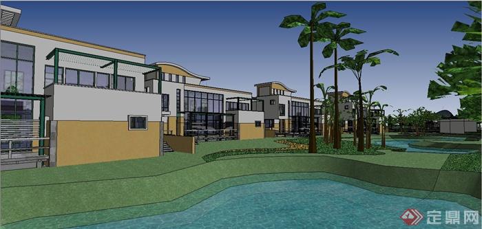 某欧式风格别墅住宅小区规划设计SU模型(3)