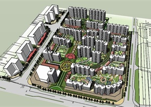 某高层居住区概念建筑设计SU(草图大师)模型