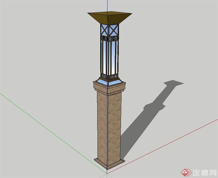 某多种不同的特色景观灯设计su模型(5)