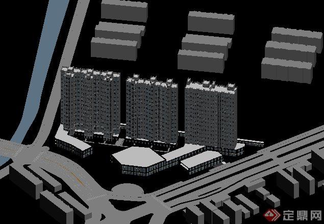 简欧住宅小区公寓楼建筑3dmax模型(3)