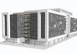 现代艺术楼办公楼建筑设计SU(草图大师)模型