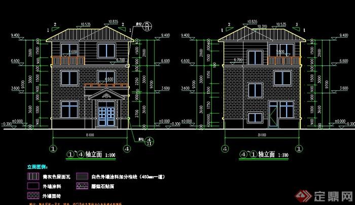 三层自建房全套施工图（8.1 x 10.5m）(2)