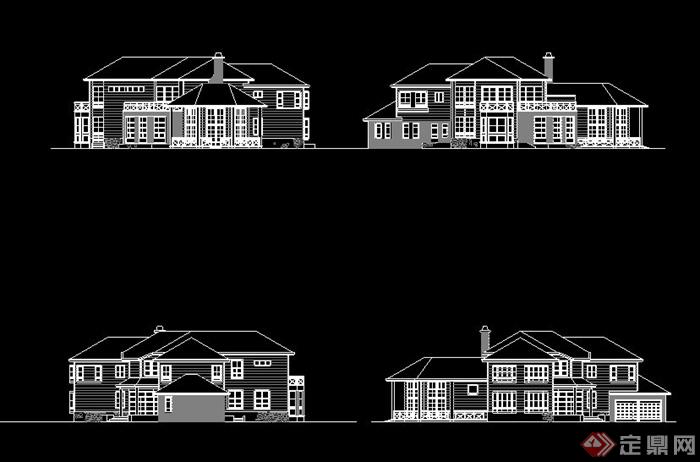 美式别墅建筑方案图(3)