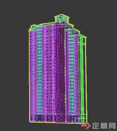 现代高层公租房住宅楼建筑设计3dmax模型(2)