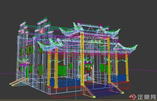古典中式祠堂建筑设计3dmax模型(4)