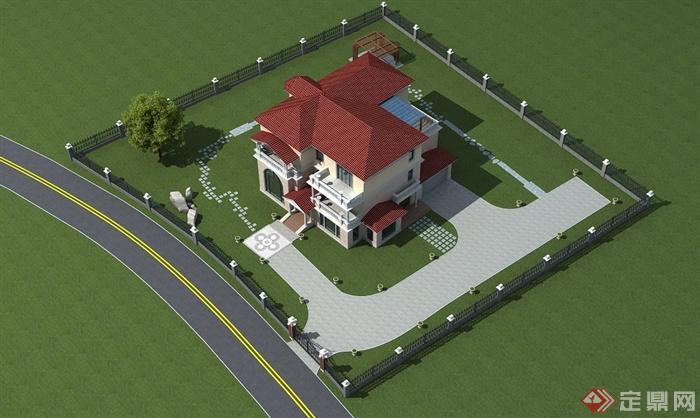 欧式风格精美别墅住宅建筑3dmax模型(4)