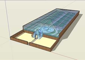 现代风格玻璃农业生态大棚设计SU(草图大师)模型
