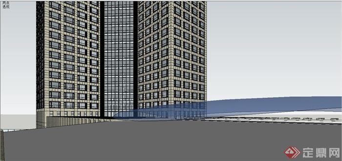 某现代风格精品商业办公大楼建筑设计SU模型(25)