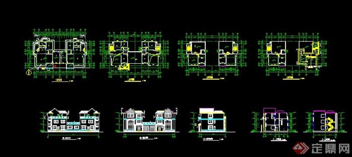 英式风格别墅建筑结构施工图及效果图(7)