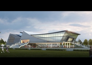 某现代风格详细体育馆建筑设计3d模型